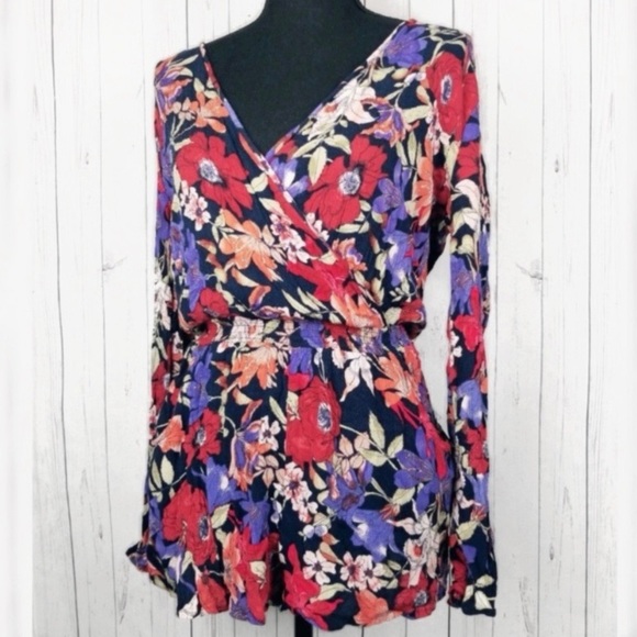 🌹BAND OF GYPSIES OPEN FRONT ROMPER FLORAL PATTERN - Picture 1 of 8